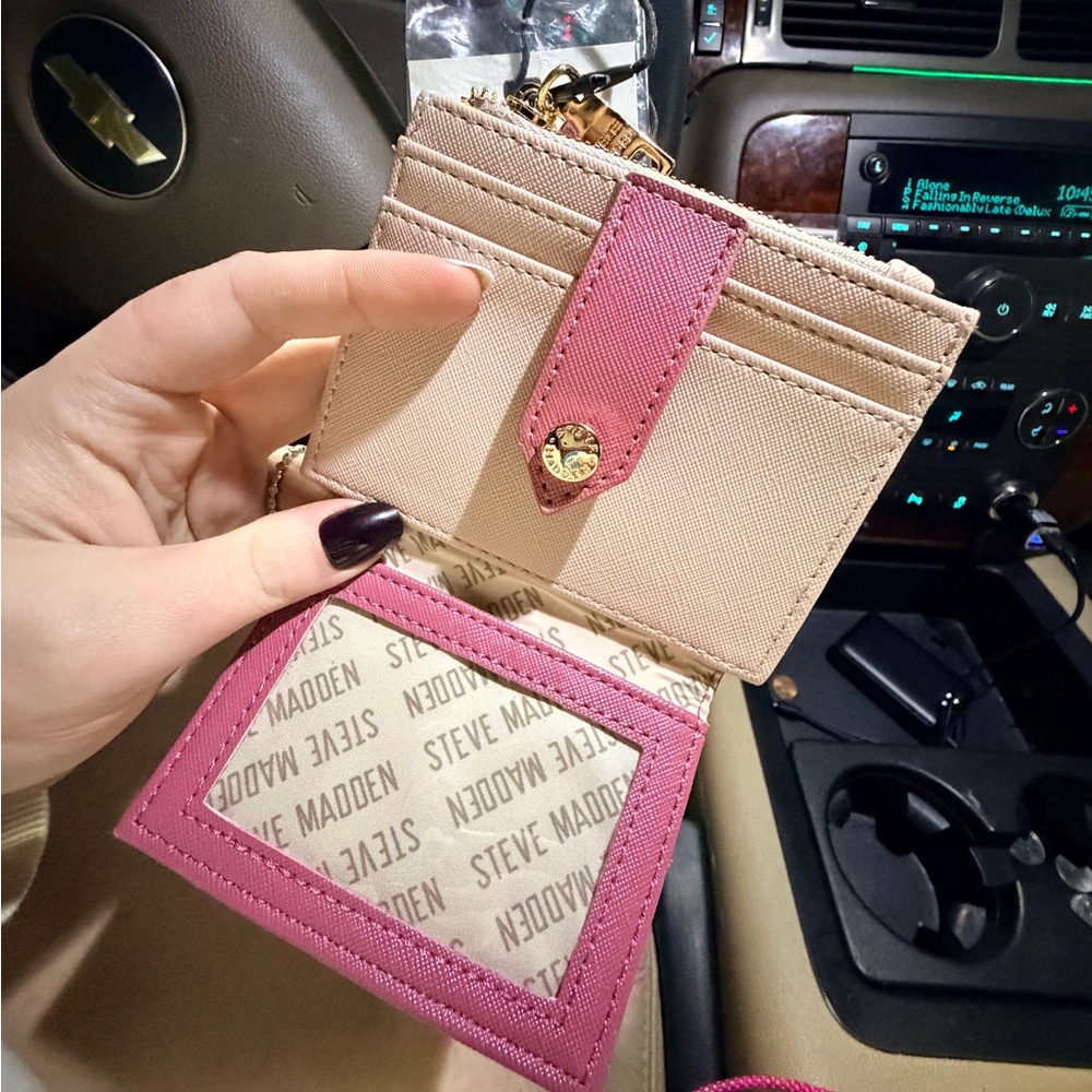 Steve Madden Pink and Tan Card Holder - Picture 2 of 3